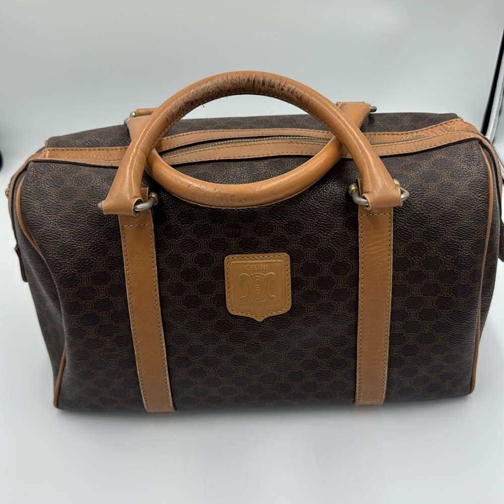 Celine Dark Brown and Tan Tote Bag